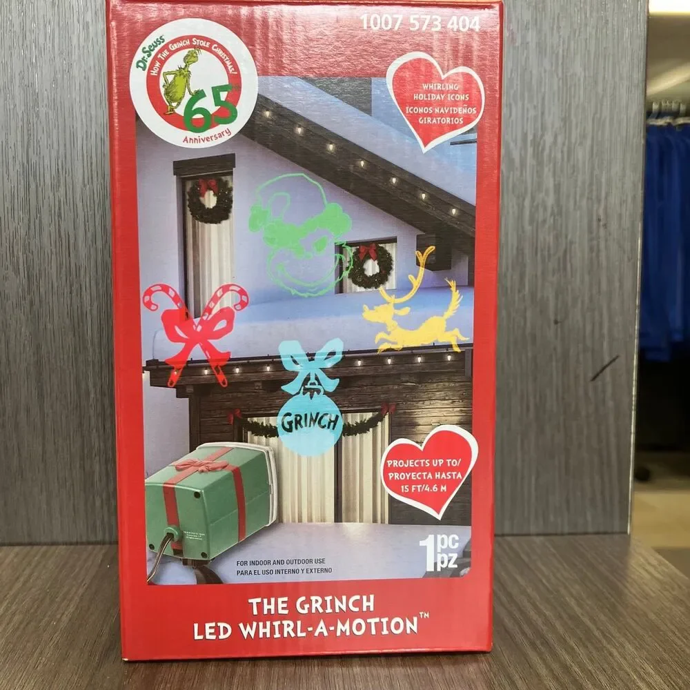 Gemmy LED LightShow DR. Seuss Projector Whirl A Motion Grinch LED Projector